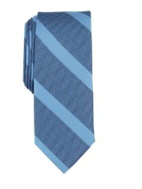 Bar III Mens Wilson Stripe Tie Blue OS